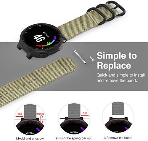Moko Watch Band компатибилен со Garmin Forerunner 235/220/230/620/630/735xt/Пристап S20/S6/S5, премиум плетена лента за замена на најлонски