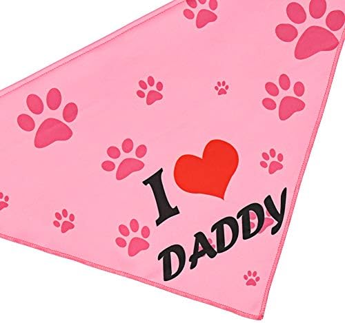 GGKIDSFUNPET Денот на таткото кучиња бандани триаголник со додатоци за шал