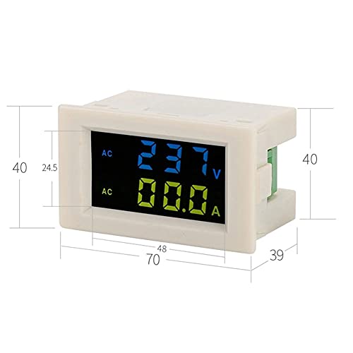 Tidecent HD боја LCD Voltmeter Ammeter Digital AC волтметар и амперметар со трансформатор со двојна дисплеј во волтметар замплементар