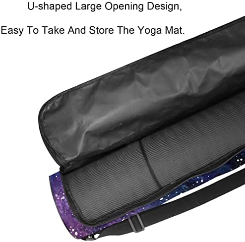 Galaxy Nebulation Starry Sky Yoga Mat Bag Tags Full-zip јога носат торба за жени, вежбајте носач на јога мат со прилагодлива лента
