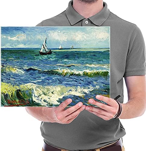 Wieco Art Canvas отпечатоци wallидна уметност Seascape на Saintes Marry by Vincent van Gogh Oil слики репродукција класичен giclee уметнички