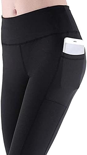 Wng со висока половината колк лифт фитнес -страничен џеб спортови на дното на јога панталони жени xxl светло сива