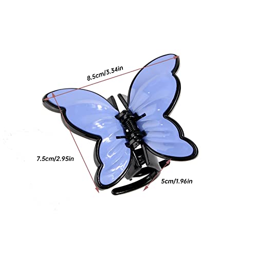 Вести Мода Пеперутка Клип За Коса Двослоен Ефект Пластичен Материјал Полу Канџи Клип Дами Целосна Коса Клип Метални Шноли За Коса
