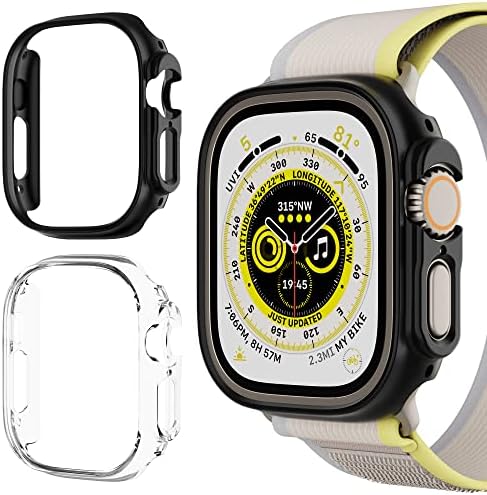 [2 пакет] За Apple Watch Ultra Case 49mm, ултра-тенки тврди компјутерски браник, куќиште за браник на Iwatch Edge Prospective Cover,