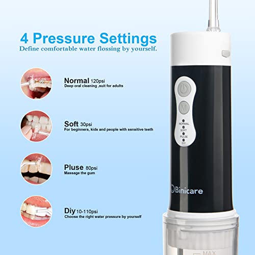 Binicare Water Flosser за чистење на забите Преносен професионален чистач за безжични заби, за полнење стоматолошки орален наводнувач
