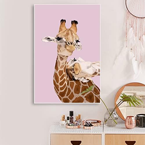 Жирафа Платно Ѕид Уметност Расадник Животински Постери За Деца Симпатична Жирафа Слика Расадник Животински Отпечатоци Смешни Жирафа