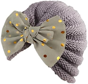 Xyx бебешки мали деца што дишат памук од гравче, новорочана капа, симпатична топла плетена мека турбанска лак јазол капа