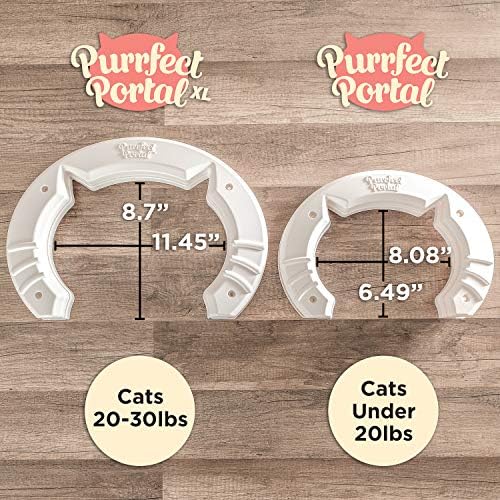 Purrfect Портал XL Мачка Врата ЗА Внатрешни Врати:: Обликувана Пластична Мачка Мачка Помине За Големи Мачки До 30 Фунти:: Инсталира За