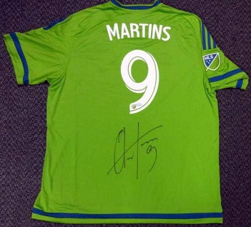 Seattle Sounders Obafemi Martins Autographed Green Adidas Jersey Size XXL MCS холо акции 90810 - Автограмски фудбалски дресови