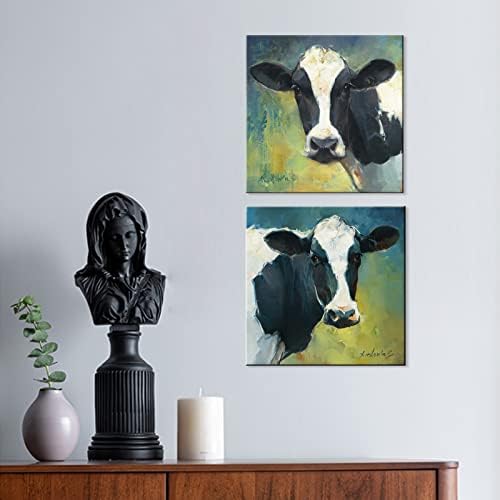 Слики од крави wallидови украси фарма куќа земја крава платно wallидни уметности слики рустикален wallиден декор за дневна соба