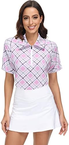 Trendimax жени 2 пакувања со кратки ракави за голф Поло кошули со лесен сув атлетски летен спорт врвови