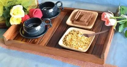 Начин на дрва дрвена послужавник за трпезариска маса, дрвени фиоки за сервирање со рачки, рустикални фиоки за гнездење, масичка за кафе, сад за