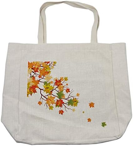 Торба за есен за есенски кеса, есенска слика со канадски јавор лисја Ботаничко зеленило природата топло до ладни ефекти, еколошка торба