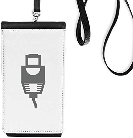 Црн кабелски приклучок за кабел за кабел Телефонски чанта за чанти што виси мобилна торбичка црн џеб
