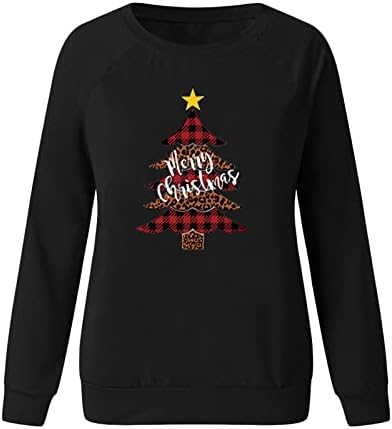 Наставници џемпери за жени Среќни Божиќни екипаж кошули Атлетски ретро пулвер џемпери за жени