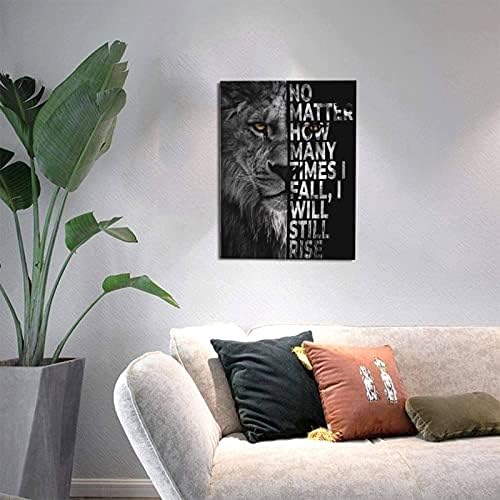 Мотивациски лав платно wallидни уметности инспиративни цитати печати слики црно -бели лав слики модерни домашни уметнички дела
