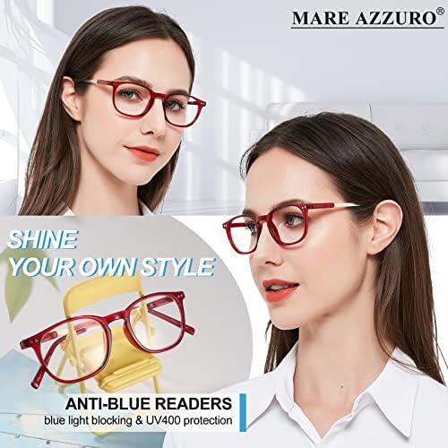 Маре Азуро сино светло блокирање на очила за читање жени слатки кружни читатели 1.0 1,25 1,5 1,75 2.0 2.25 2.5 2.75 3.0 3.5 4.0
