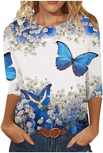 Lytrycamev женски врвови фустани летни туники летни трендовски гроздобер елегантни графички маички слатки кошули со џемпери на екипаж