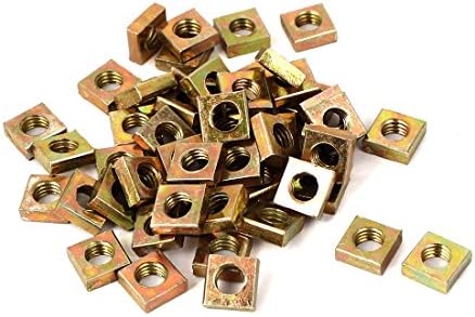 Aexit M5x8x3mm цинк нокти, завртки и сврзувачки елементи Позлатени квадратни машини за завртки и завртки поставуваат ореви 50 парчиња