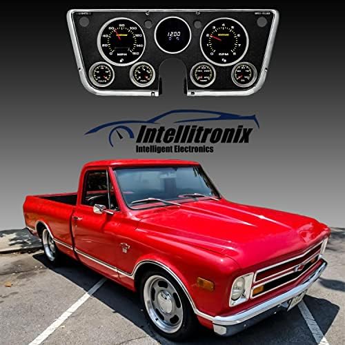 Замена на кластерот за аналогни мерачи IntelliTronix за Chevy Truck 1967-1972 | Chevy Analog Direct Fit Fit Meange Meange Panel