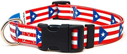 Јака за кучиња Со Знамето На Порторико | Одлично За Национални Празници, Специјални Настани, Фестивали, Денови На Независност И