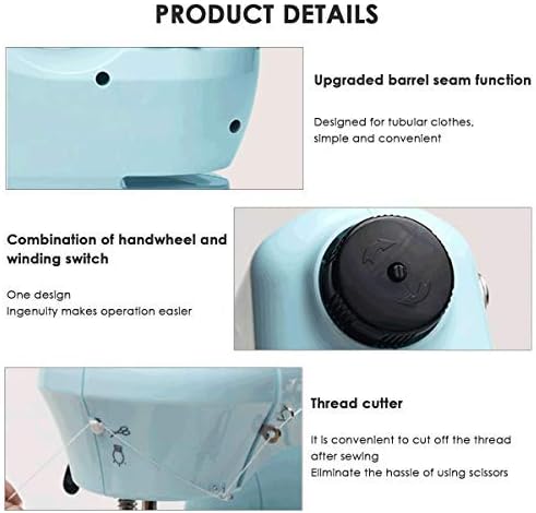 Soonhua Mini машина за шиење Електрична машина за шиење мултифункционално преносно занаетчиско шиење машина со педална педала прилагодлива