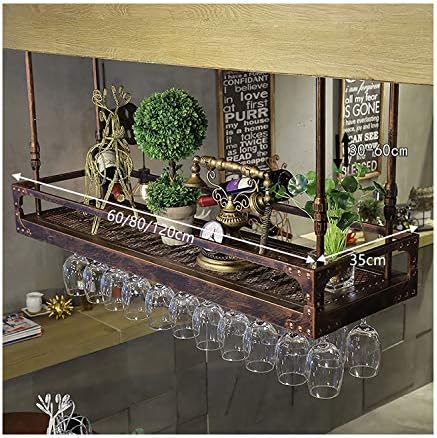 Лавици за вино LXDZXY, висечки вински решетки стаклени чаши полица вино стакло, стаклена решетка за чамци, стаклена решетка, ковано