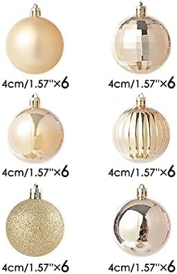 Ксинлинлин елка топки украси, украси за топки за новогодишна елка, 36 парчиња 1,57 '' Shatterproof Пластични украси за новогодишни
