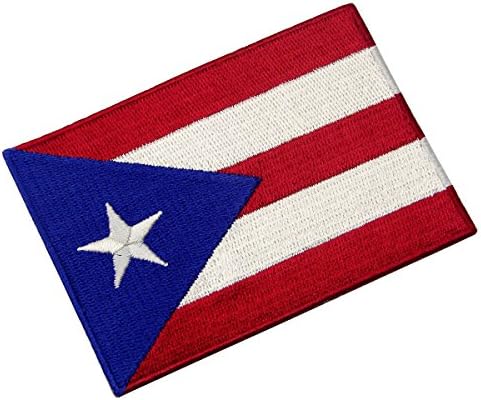 Порторико Знаме Извезени Националниот Амблем Порторико Железо На Шие На Лепенка