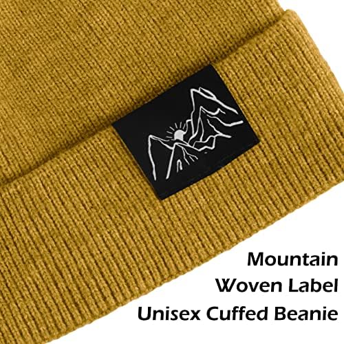 Muque Beanie капи за дизајни за мажи - планински бенеи руно наредени зимски топло плетено капаче манжетно слаби четки