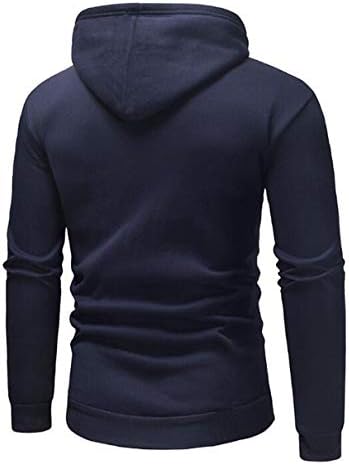 Cafuny Mens Solid Color Fashion Long Bloge Slim Fit Zipper Casual Hoodie Sweatshirt
