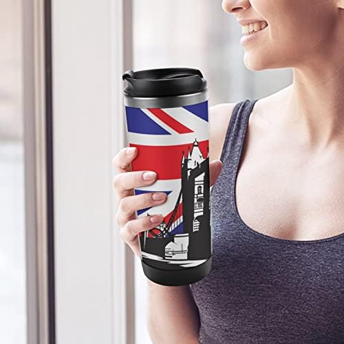 Велика Британија знаме лондонски мост патување чаши за кафе со капаци изолирани чаши од не'рѓосувачки челик двојна wallидна вода шише