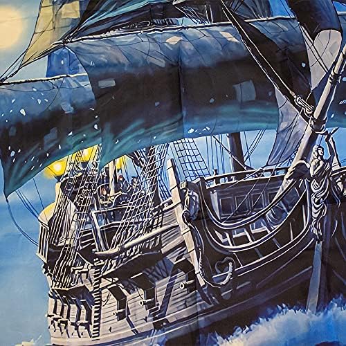 Пиратски Брод Туш Завеса За Наутичка бања Фантазија Океан Гроздобер Пиратски Брод Бања Завеси Поставува Океан Тематските Полна месечина туш