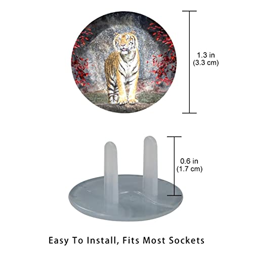Обвивки на приклучокот за излез 24 пакувања, заштитник на приклучокот за животни од тигар, пластични приклучоци со 2-погрозени за електрични