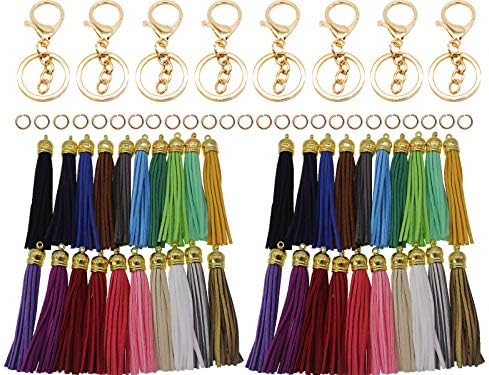 Pamir Tong 100pcs Faux Suede Leather Bless Sets Tassels за украси, синџир на клучеви, обетки, ленти за мобилни телефони, додатоци за накит,