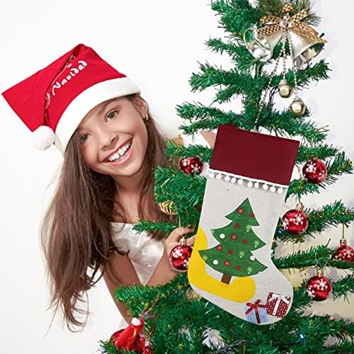 Божиќни чорапи 18 Големи кадифни божиќни чорапи торби за подароци и украси за камин затворен празничен божиќна забава Божиќни украси украси жици