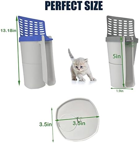 Yawmlye Premium Cat Lutter лажичка со 120 вреќи за полнење со броење, интегрирана лопата за легло од длабоки мачки со отпадоци,