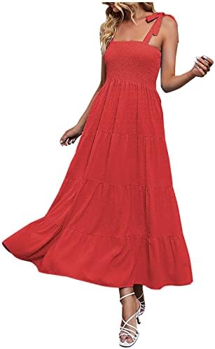 Летни фустани на wpoumv за жени модни кратки ракави замотани миди фустан случајно ниво на швајцарски фустан со течен фустан за замав