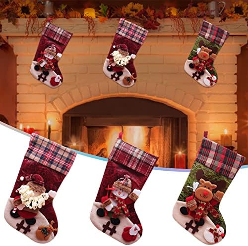 Божиќно порибување Големи Божиќни чорапи Декорација Дедо Мраз Снежаман ирваси порибување Божиќни украси и забавни додатоци кристално