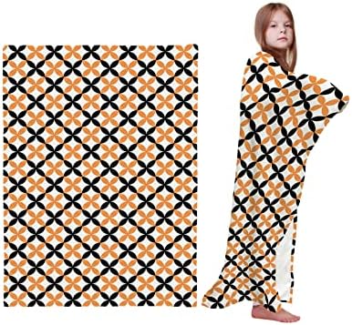 Бебе ќебе - 30 x 40 - Тема за Ноќта на вештерките портокалова црна геометрија Супер меки бебешки ќебиња за девојчиња за момчиња