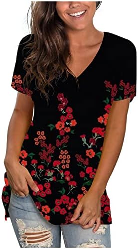 Краток ракав памук vneck графички печати цветни брендови блузи маица за девојки лето есен маичка 3м 3м