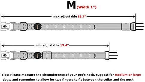 PAWOW USB ПОЛНЕЊЕ LED Рефлектирачки Куче Јака, Чувајте Го Вашето Куче Видливи &засилувач; Безбедно, Најлон Осветлување Ноќ Безбедносна