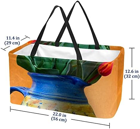 Lorvies цветни и пеперутки што можат да се користат за еднократна издржлива торба за намирници - Тешка голема структурирана тота