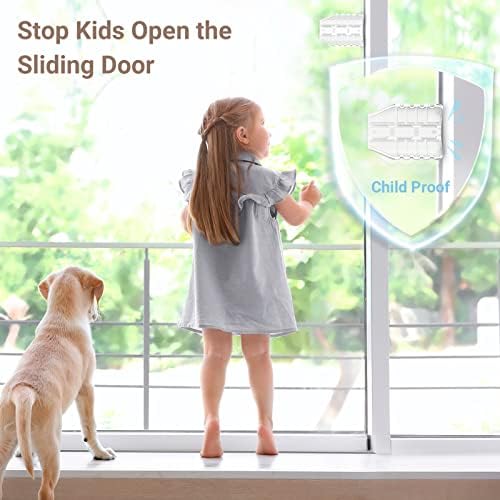 Детено доказ за лизгање на вратата 4 пакет и заклучување на вратата за лизгање за деца Безбедност 8 пакувања, брави за лизгање на стакло