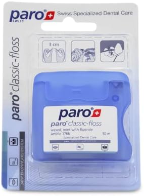 Paro Classic-Floss Dental Floss, восок, 200 метри диспензерот 12 пакет