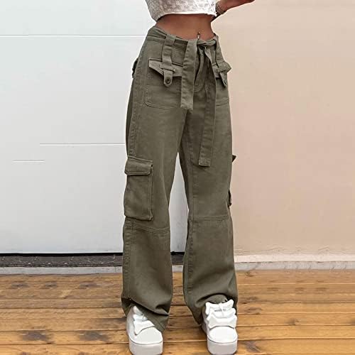 Keusенски женски пешачки панталони џогери директно широко падобран панталони панталони y2k баги џогерски панталони со џебови џемпери
