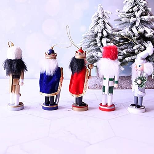 Bestoyard 5pcs Божиќна оревчеста куклена декори во затворена сцена декор Божиќни кукли декори Божиќни украси