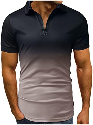 Gdjgta Mens Tops цврста боја личност за мажи, обичен тенок тенок кратки ракави џебови маица Топ блуза