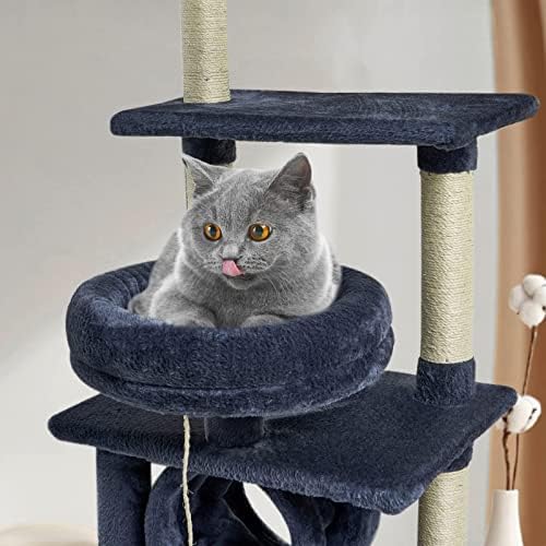 3 Платформи На Мачки Дрвја-Мачка Кула Со Сисал Гребење Пост - Мачка Кондо Со Импровизирана Лежалка-Нозаја