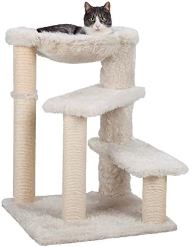 Трикси База Високи Мачка Дрво Со Импровизирана Лежалка И Чекори | Гребење Мислења | Мачка Игралиште | Крем, Средни,